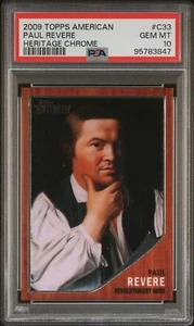 2009 Topps American Heritage Chrome Paul Revere /1776 #C33 PSA 10 GEM MINT - Picture 1 of 2