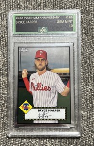 Bryce Harper 2021 Topps Chrome Platinum Anniversary Refractor No 185 EJE 10