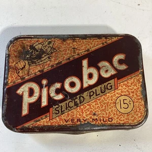 Vintage Picobac Sliced Plug 15 Cent Mini Tobacco Pocket Tin - Picture 1 of 11