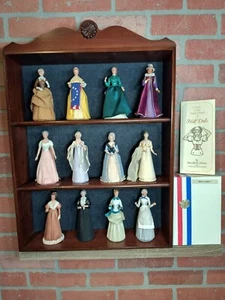 U.S. HISTORICAL SOCIETY Set 12 Great American Women Half Dolls w/ Display Shelf  - Picture 1 of 21