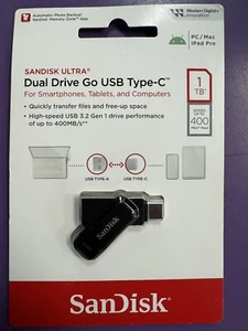 SanDisk - Clé USB Type-A/USB Type-C Ultra Dual Drive Go 1 To (27c) - Photo 1/1