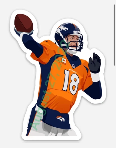 Peyton Manning #18 MAGNET - Denver Broncos Die Cut Vinyl NFL Vector art Cover