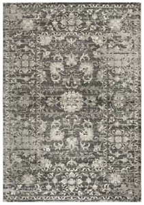 2x7 Rizzy Rugs Gray Floral Faded Distressed Runner PN6986 - Aprx 2' 3" x 7' 7" - Picture 1 of 2