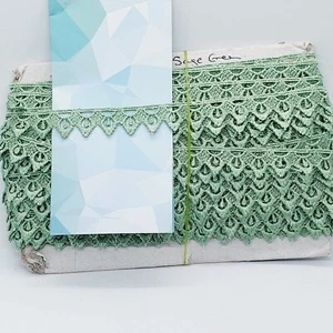1m 2cm Sage Green embroidered guipure Venise lace Embellishment Trimming - Picture 1 of 1
