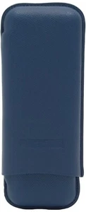 MARTIN WESS DANTE 2 ROBUSTO CIGAR CASE - BLUE COWHIDE/ GOATSKIN LEATHER * NEW * - Picture 1 of 1