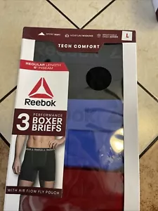 Herren Reebok Performance Boxershorts 3er Pack Air Flow Pouch Größe Lg 6" Schrittlänge - Bild 1 von 3