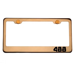 Rose Gold License Plate Frame 488 Laser Engraved Aluminum Screw Cap - Picture 1 of 8