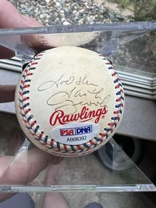 Tony Gwynn & Garth Brooks firmato 1997 All Star Game Baseball con cubo LETTERA PSA - Foto 1 di 6