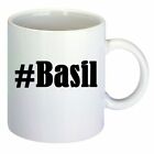 Kaffeetasse #Basil Hashtag Raute Keramik Hhe 9,5cm in Wei