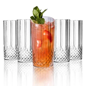 Disposable Crystal Cut Plastic Glasses Fancy Cups Wedding Party Drinkware 48pcs - Picture 1 of 10