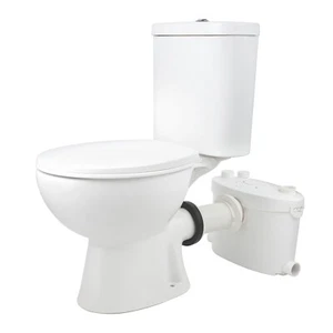Macerating Toilet System with 600W Pump Upflush Toilet For Basement Dual Flush - Picture 1 of 14