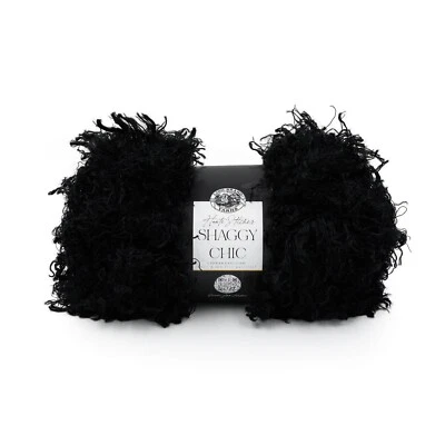 (1 Pack) Lion Brand Yarn 329-153AN Shaggy Chic Faux Fur Yarn, Ebony - Image 1 of 4