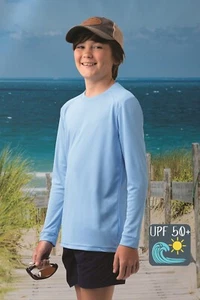 UPF 50+UV  Youth Performance Long Sleeve Outdoor Sun shirt Quick Dry Lightweight - Picture 1 of 15