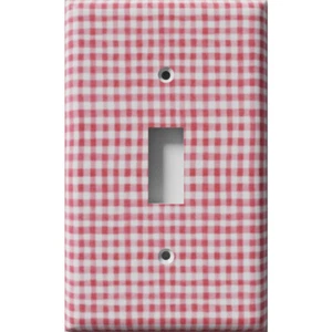 SnazzySwitch Red Gingham Coperchio piastra interruttore luce decorativo - Foto 1 di 24
