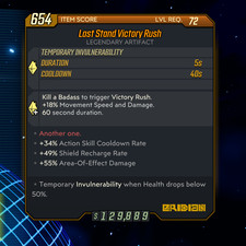 PSN/Xbox/PC Borderlands 3 [Level 72] Last Stand Victory Rush (CD/Recharge/AoE)