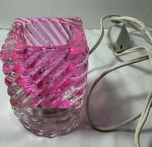 Pink Glass Fragrance Diffuser Burner  Electric Oil Warmer  w/ Dimmer No Bowl - Picture 1 of 10