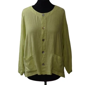 Giacca Lino Lorena Chicos Design Donna 16 XL Chicos Taglia 3 Pistacchio - Foto 1 di 6