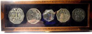 LOTR HOBBIT COMPLETE Dwarven COIN SET OF 5 THE TREASURE SMAUG life COIN REPLICA 