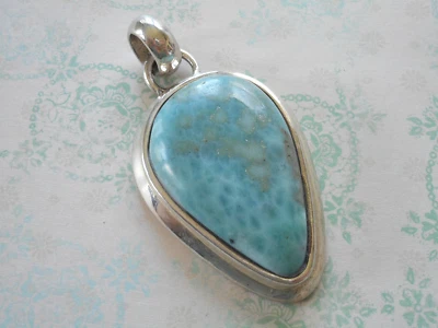 Colgante Larimar Azul Caribeño Plata de Ley 925 RE39C12 Foto 1 de 4