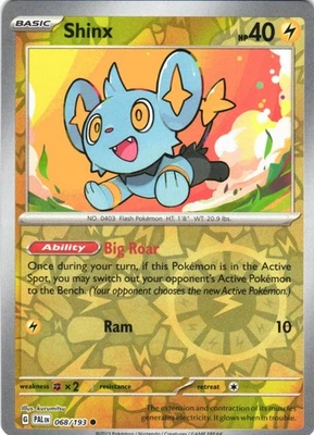 Shinx - Common Reverse Holo SV02: Paldea Evolved 068/193 NM - Image 1 of 2