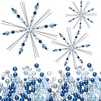 24 Pieces Wire Snowflake Forms Assorted Metal Snowflake Frame 3 Sizes Bead Form  - Image 1 of 4