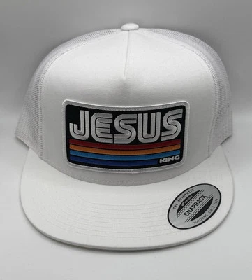 Yupoong 6006 Jesus Is King Adjustable Trucker Patch Hat - Image 1 of 4