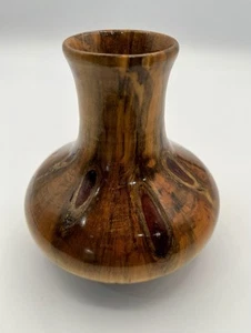 VTG Rare Norfolk Island Pine Hand Turned Wood Vase By D. Van Doren Artist signed - Picture 1 of 17