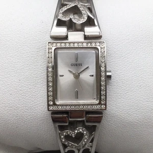 Reloj Pulsera Guess Mujer Tono Plata Corazón 18mm Cristales Batería Nueva 7" - Imagen 1 de 13