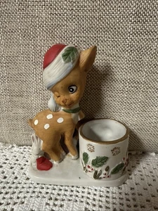 Candelabro votivo vintage Jasco porcelana bisque pequeño reno Taiwán retro - Imagen 1 de 24