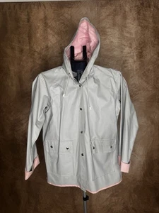 Vintage HM Abernathy Women’s Rain Jacket Size Medium Gray Pink - Picture 1 of 15