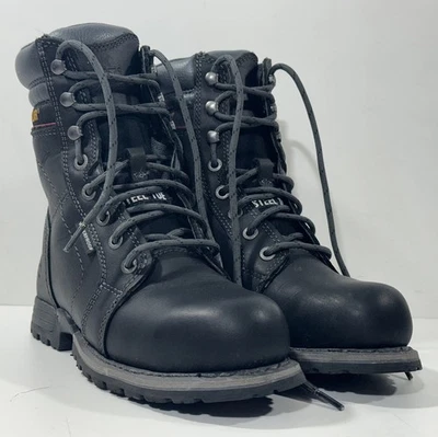 Caterpillar Women Echo Waterproof Steel Toe Work Boot Leather 6.5 Slip Resistant - Image 1 of 4