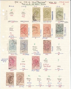 Old Time Collection of Long Tom stamps Fine Used to one Shilling South AUSTRALIA - Photo 1/3
