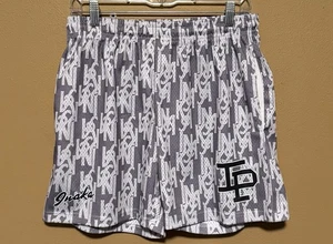 Inaka Power All Over Print Logo Mesh Drawstring Athletic Shorts Gray - Mens L - Picture 1 of 3