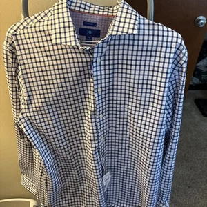 Men’s Wearhouse Blue And White Checkered XL Non Iron Dress Shirt - Picture 1 of 4