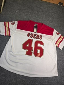 NFL Team Apparel San Francisco 49ers 46 EST Trikot Oberteil Rot Weiß Neu mit Etikett - Bild 1 von 9
