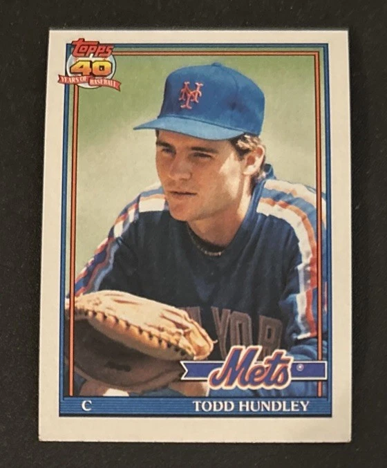 1991 Topps Todd Hundley Baseball Rookie Card (RC) #457 Mets Catcher VG O/C - Image 1 of 2