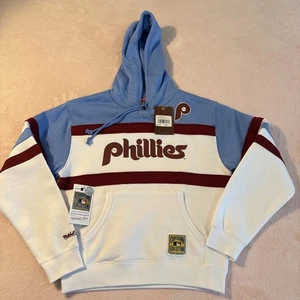 NWT Women's Small Mitchell & Ness MLB Philadelphia Phillies Hoodie Sweatshirt - Picture 1 of 9