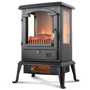 Heater with Remote 22.4 Freestanding Portable Infrared Fireplace Heater Stove wi - Picture 1 of 9