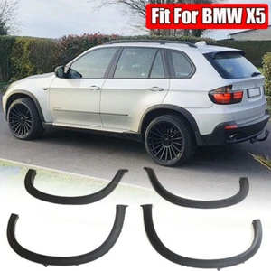4PCS WIDE Fender Flares Molding Wheel Arches Trims Fit For BMW X5 E70 2007-2013 - Foto 1 di 16