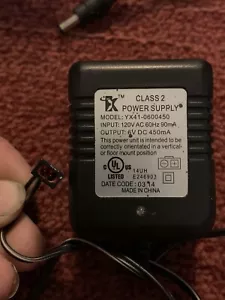 AC/DC Power Adapter Model YX41-0600450 Input 120V/Output+6V - Picture 1 of 2