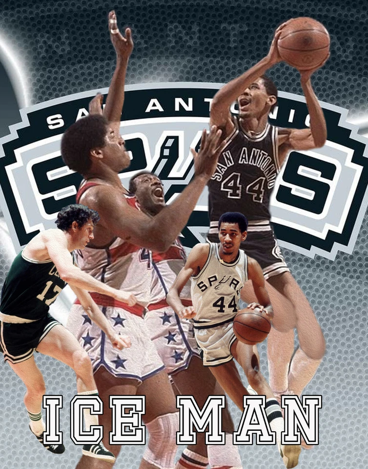 San Antonio Spurs Lithograph print of George "Iceman" Gervin 2021 11 x 14 - Image 1 of 1