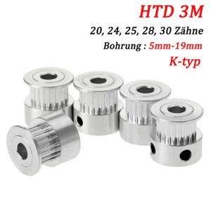 HTD 3M Zahnriemenscheibe K-typ 20-30 Zähne, 5-19mm Bohrung, für 10/15mm Breite - Picture 1 of 9