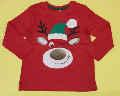 KIKI & KOKO KIK Weihnachtsshirt Langarmshirt Rentier rot NEU mit Etikett