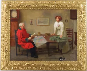 The Old Campaigner Antique Oil Painting by Noel Denholm Davis (1876–1950) - Picture 1 of 12