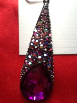 Guess Pendientes Lágrima Multi Piedra Marciano Top Vestido Vaquero Púrpura Foto 1 de 4