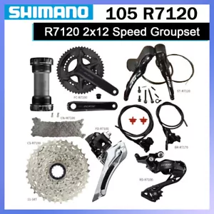 Shimano 105 R7120 R7170 2x12-speed R7100 Road Bike Groupset Hydraulic Disc Brake - Picture 1 of 17