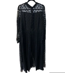 SHEIN CURVE Jumpsuit Womens Plus 4X/20 Tie Neck Polka Dot Mesh Feminine Fairy - Picture 1 of 12