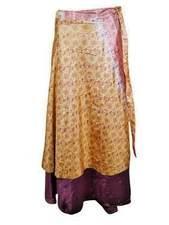 Womens Wrap Skirt Amber Reversible Beach Boho Hippy Magic Wrap Skirts Onesize