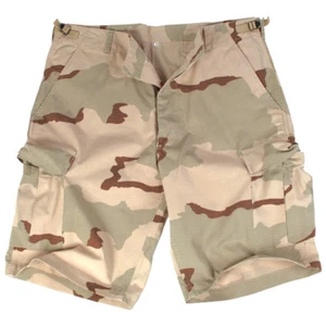 BERMUDA RIPSTOP CARGO COMBAT MENS ARMY STYLE SHORTS FISHING DESERT CAMO : S-XXL - Picture 1 of 6