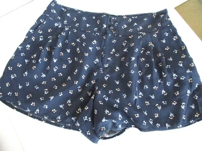 Pantalones Cortos Lauren Conrad Mujer Azul Marino Talla 6 Floral Elegante Fluido  Foto 1 de 4